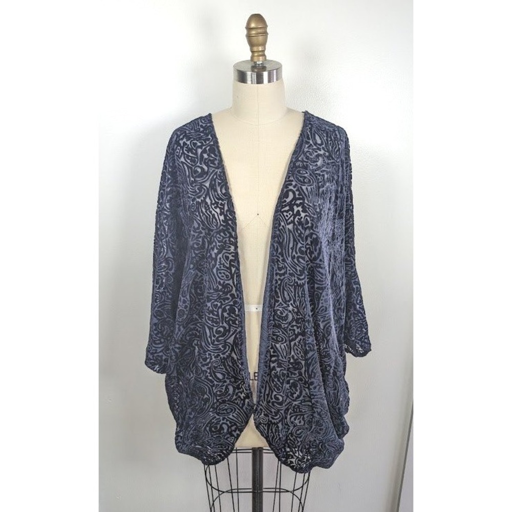 Krazy Kaat Velvet Burnout Sheer Kimono One Size Whimsigoth Open Front Witchy